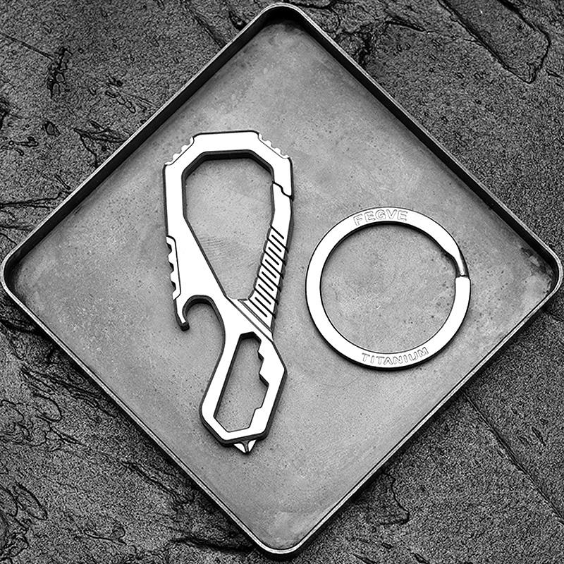

Keychains Multifunction Luxury Car Titanium Keychain Key Ring Screwdriver Wrench Buckle Holder For Man Male Creativity Gift WholesaleKeychai
