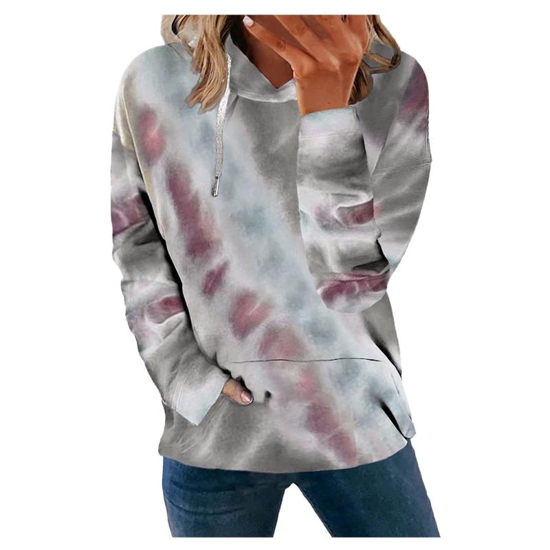 

Women' Jackets Fitted Jacket Women Hooded Print Long Sleeve Drawstring Pocket Loose Sweatshirt Pullover WomenWomen, Pink