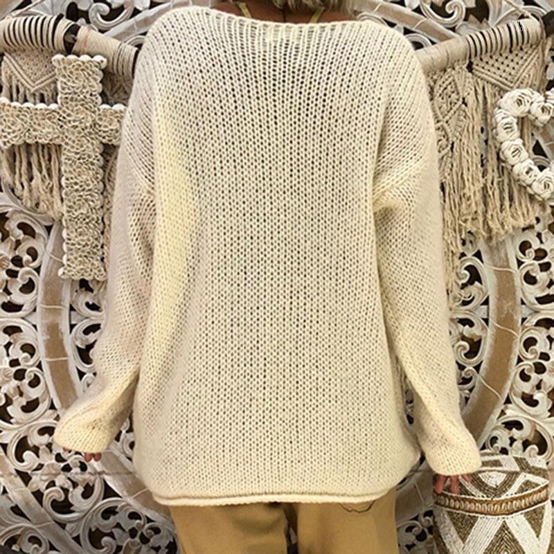 

Women' Sweaters Women Lady Sweater Knitting Long Sleeve V Neck Solid Color Fashion For Autumn Winter NGD88 Jemi22, Gray