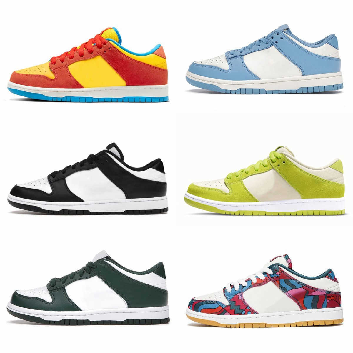 

2022 Classic SB Lows Running Shoes DuNkES Bart Simpson Paisley UNC World Champ Women Men Grey Fog Union Low Sports Black White Green Cherry Sun Club Trainer Sneakers AS, Please contact us