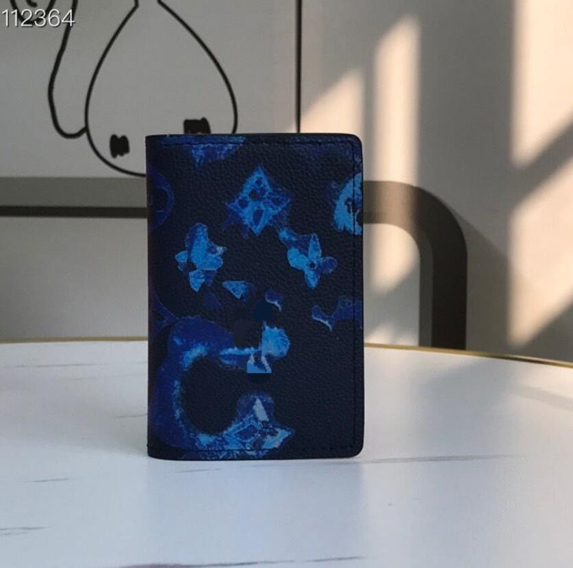 

Famous Leather Couples Wallets Render Blue Letters Cowhide Clutch Bag Bussine Men Long Suit Clip Folding Wallet Famous Brand Women Multi-card Coin Purses M34090
