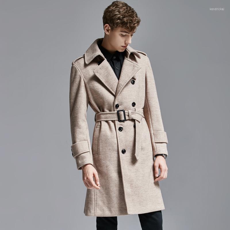 

Men' Wool & Blends 2022 Herringbone Men Trench Luxury Double Breasted Long Mens Jackets And Coats Plus Size 6xl Fashion Slim Fit Male Kend2, Cammel