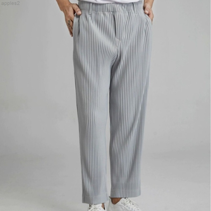 HOMME PLISSE High Quality Men's Pleated Loose Wide Leg Straight Casual Shorts Western Pants Trendy JF150 74K3