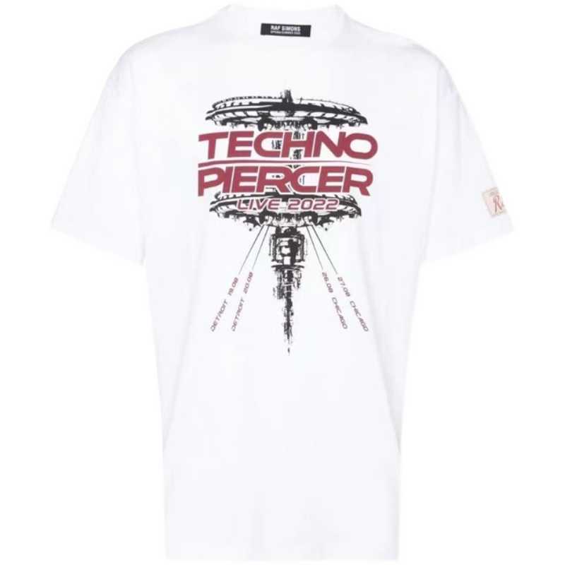 Men's T-Shirts Gaojie shiosai self-made 22ss new Raf Simons style printed T-shirt short sleeve