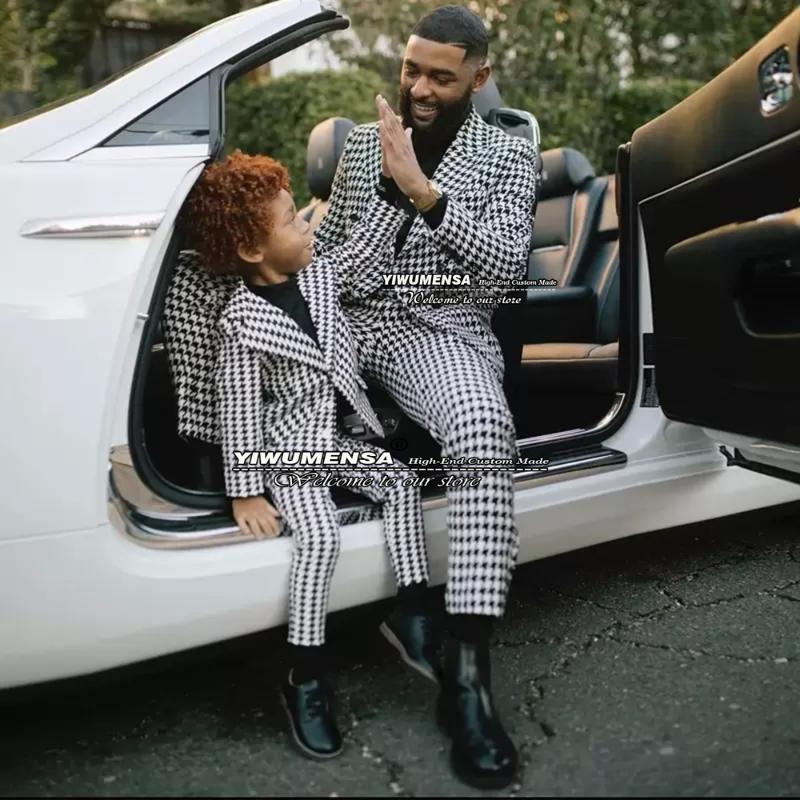 

Men's Suits & Blazers Fashion Plaid Check Formal Mens Long Coat Pant Design Latest Grooms Blazer Boy/Children Slim Fit Terno Masculino Compl, Multi