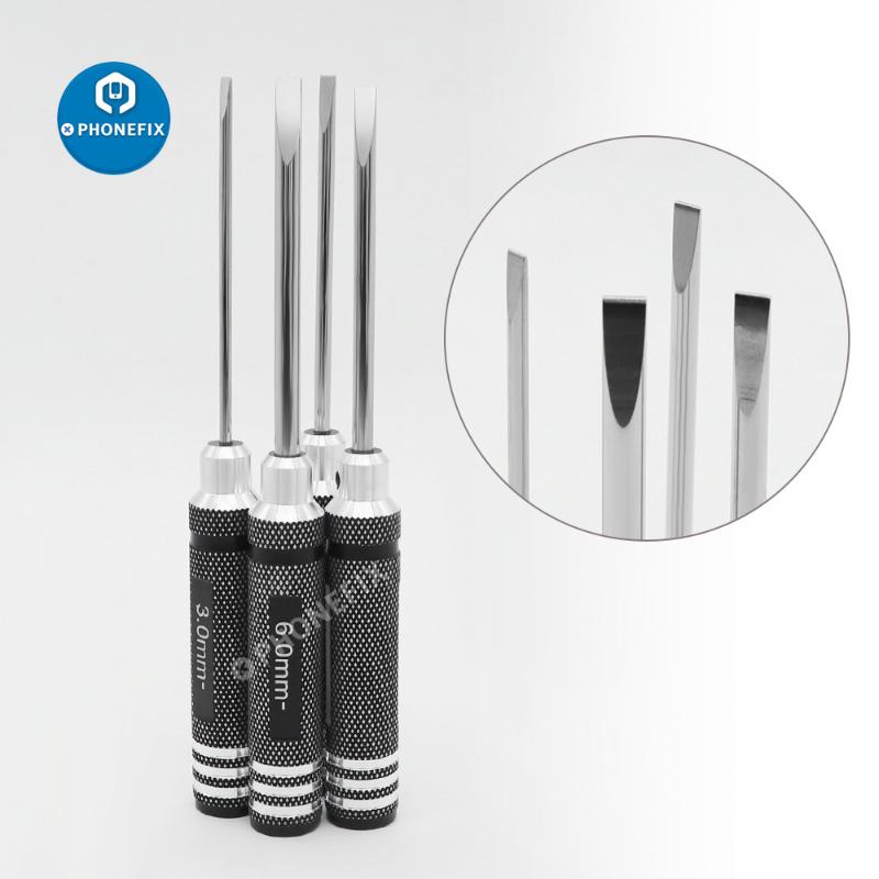 

Hand Tools 4pcs Slotted Blade Tip Screwdriver 3.0mm 4.0mm 5.0mm 6.0mm Screw Driver For FPV RC Drone Robot Car Repair Wrench ToolsHand