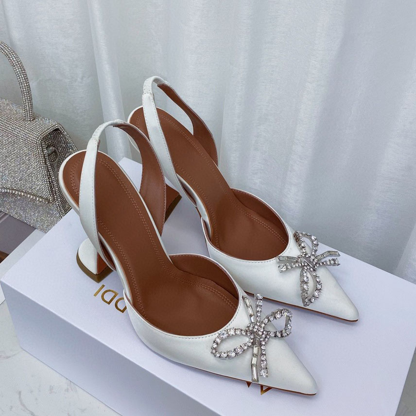 

top quality Casual Shoes Amina women's high-heeled shoes Crystal satin summer sandals shiny leather sexy open-toed party dance dress 35-42, Red