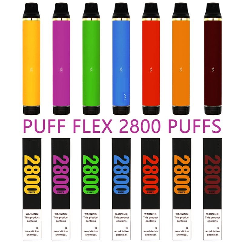 

Puff Flex 2800 disposable Vape Pen E Cigarette prefilled pods device kits 850mah battery vaporizer 100% original
