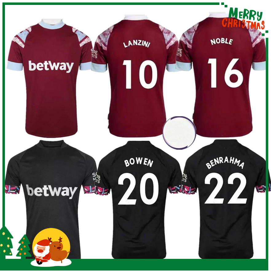 

22 23 West Hams soccer jersey 2022 2023 LINGARD ANDERSON UNITED RICE NOBLE football shirt Men and kids kit sets uniforms, West new 22/23 home