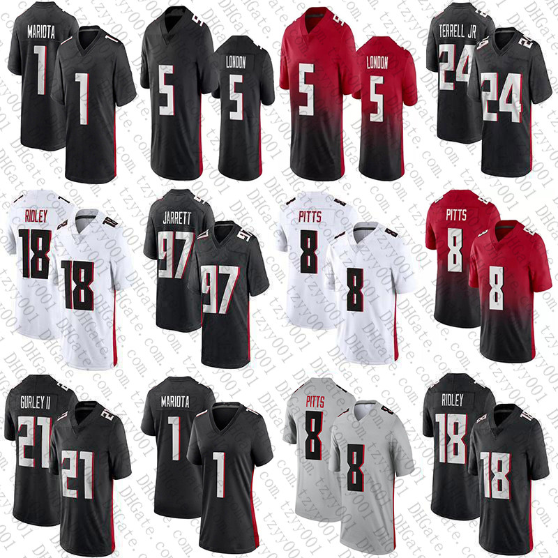 

5 Drake London 4 Desmond Ridder Kyle Pitts Football jersey Marcus Mariota Cordarrelle Patterson Grady Jarrett Deion Jones AJ Terrell Jr Younghoe Koo Mens Womens KIDS