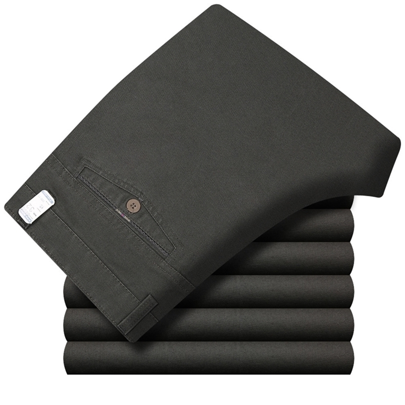 

Autumn Winter Men Business Straight Black Casual Pants Thicken Cotton Warm Pants Male Cotton Baggy Long Trousers middle-aged 201130, 8805 dark grey