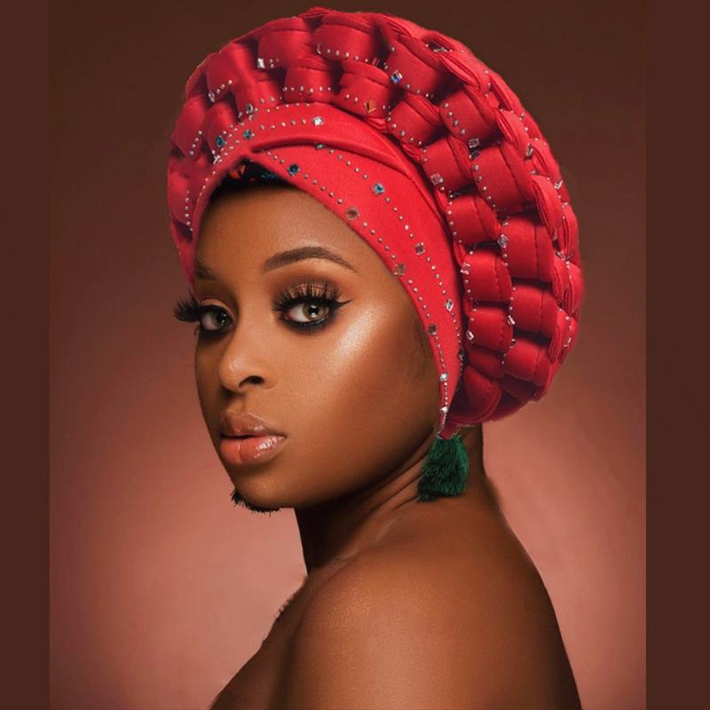 

Ethnic Clothing 2022 African Auto Gele Aso Oke Headties Muslim Turban Caps Nigerian Wedding Ready To Wear Autogele Head Wraps