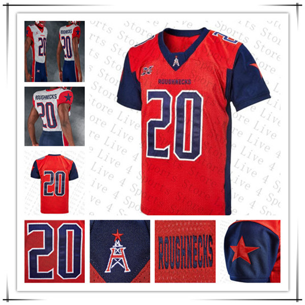 

Custom XFL Houston Roughnecks Football Jersey P.J. Walker Butler De'Angelo Henderson Andre Williams Cam Phillips Lewis Mobley Sewn 4XL, Man white