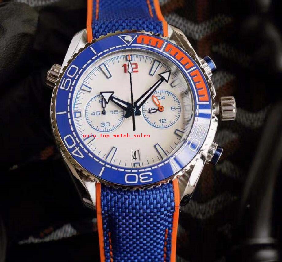 Super 8 styles hommes montre les bracelets polyvalents Vk Quartz Mouvement Chronographe 45 mm Céramique Sapphire Lumineux STACTS DATTES AUTO DATT
