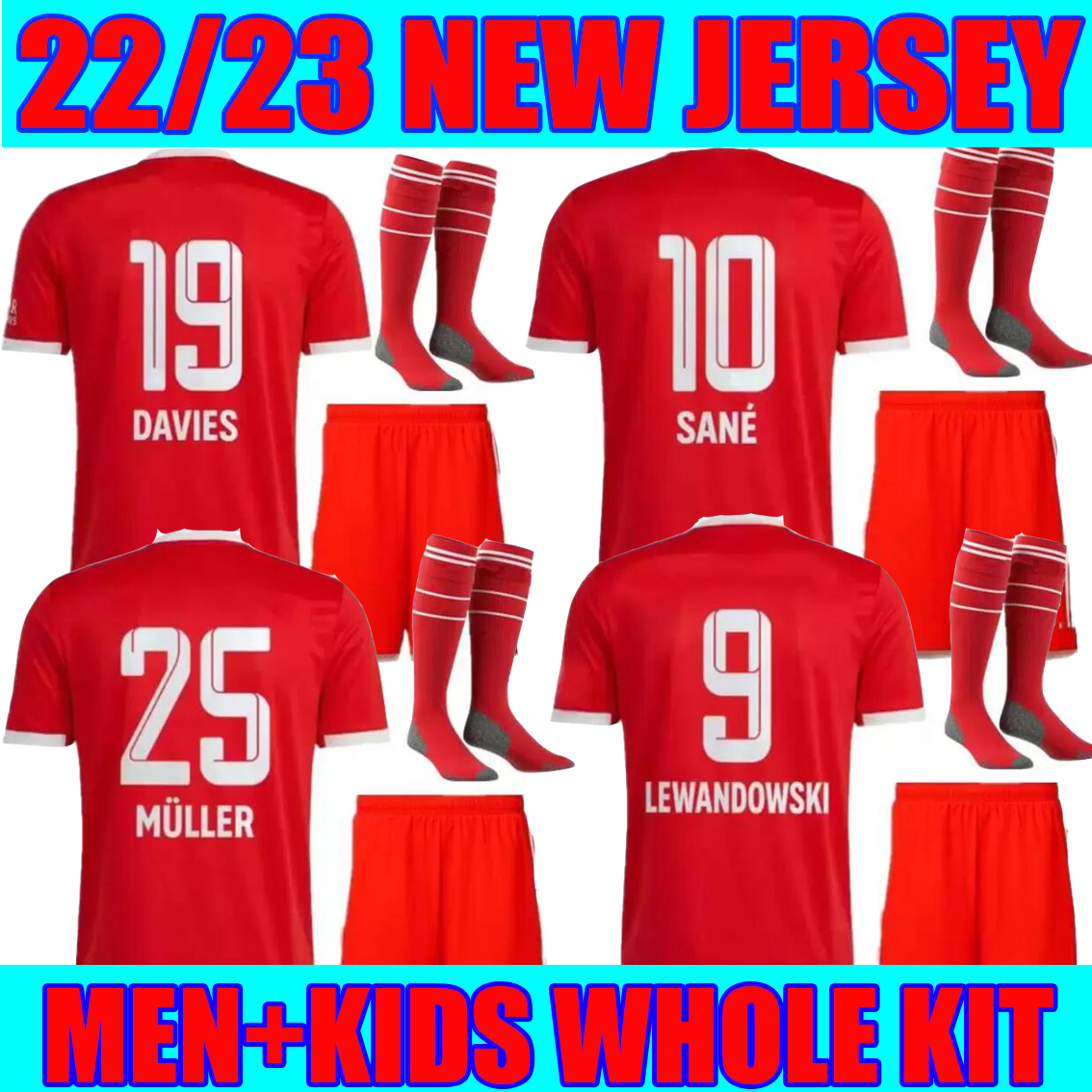 

soccer jerseys 22 23 LEWANDOWSKI BAYERN MUNICH SANE KIMMICH COMAN MULLER DAVIES football shirtS Men AND Adult Kids sets kit 2022 2023 top thailand quality uniform, 21-22 third