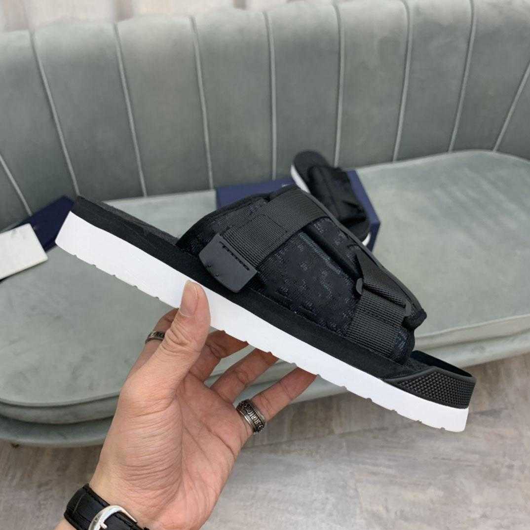 2022 Designer Black Alpha Slippers in Oblique Jacquard Fashion Summer Luxury Red White Slipper Nylon Bands Sandy Beach Sandals Loafer