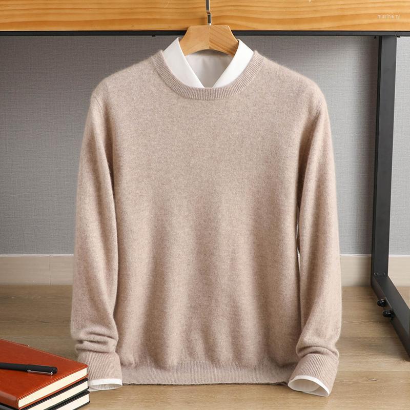 

Men' Sweaters Autumn And Winter Cashmere Sweater Men' Round Neck Thickened Solid Color Knitted Base 100 Pure Wool Men'sMen' Mari2, Black