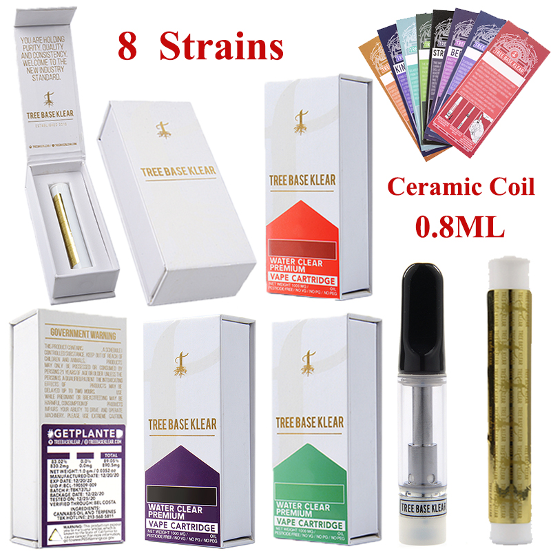 

Tree Base Klear Vape Pen Cartridges TH205 Ceramic Coil Atomizers Electronic Cigarette 510 Thread Stickers Empty Tank Thick Dab Oil Carts Wax Packaging