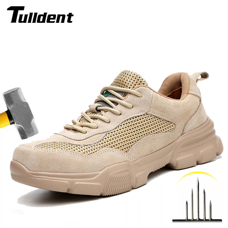 

Mens Safety Shoes Outdoor Steel Toe Cap Shoes Work Boots Anti-smash Anti-puncture High Quality Super Lightweight Boots Soft, 824-1
