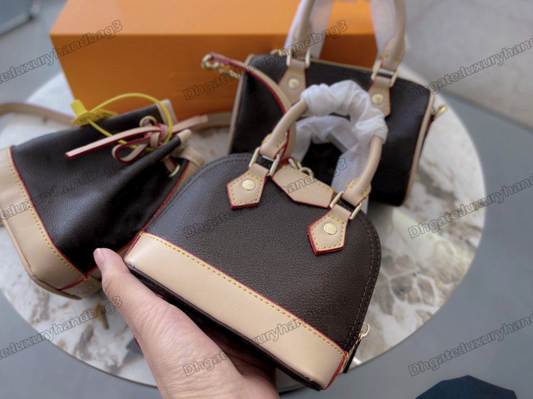 

Trio Mini Icones 3 Sets Designer Shoulder Bag NOE Bucket Alma Shell Speedy Pillow 3 in 1 Monograms Print Luxurys Cross Body M81081