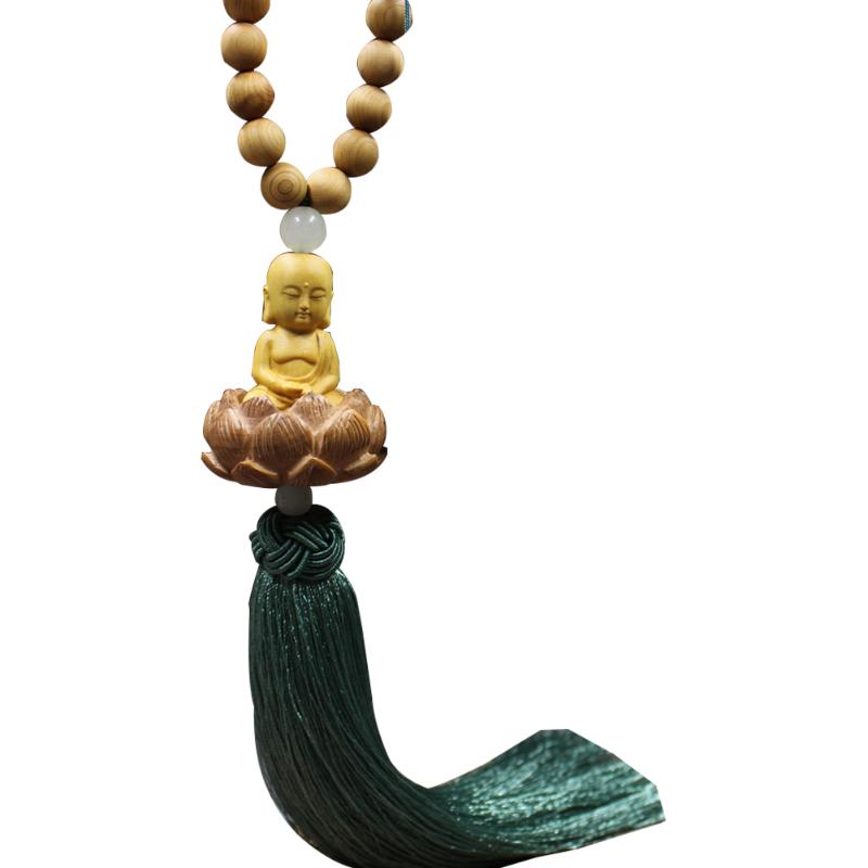 Décorations d'intérieur Sculpture de buis suspendue automatique avec décoration de base Statue de bouddha Figure Guanyin Pendentif de voiture Acc
