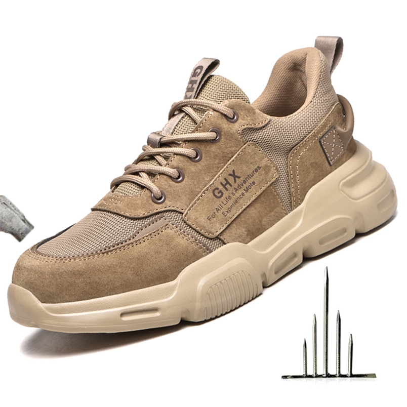 

Work Safety Shoes Men Steel Toe Anti-puncture Indestructible Men Boots Lightweight And Breathable Work Sneakers Protective Shoes 220616