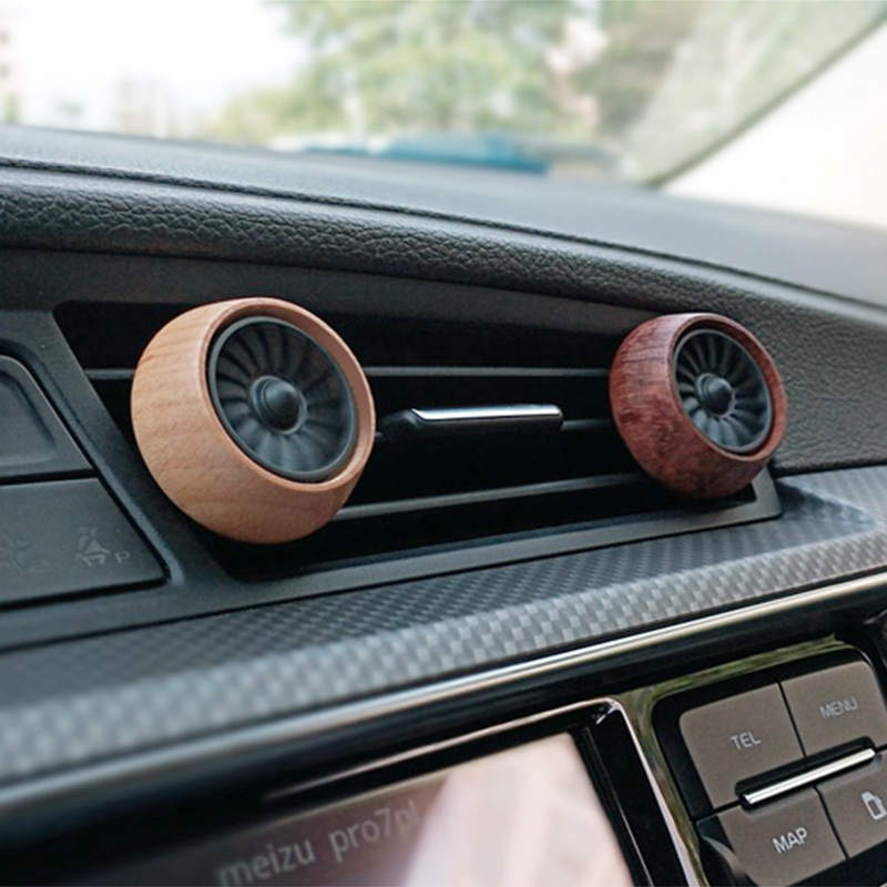 

Wood Metal Luxury Car Perfume Cool Fan Car Air Freshener Vent Clip Auto Fragrance Smell The Car Refill Vent Diffuser CX220406