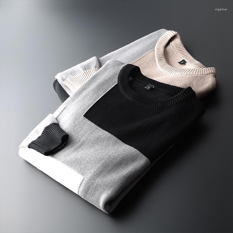 

Men's Sweaters Casual Men's Sweater O-Neck Embroidery Slim Fit Knitwear 2022 Autumn Winter Mens Pullovers Warm Woolen HommeMen's Olga22, Black