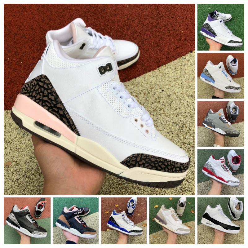 

Retro 3 3s Basketball shoes Mens Jumpman UNC Fire Red Neapolitan Dark Mocha Racer Blue Pine Green Black White Cement Knicks Cool Grey trainers Men Designer sneakers, Bubble package bag