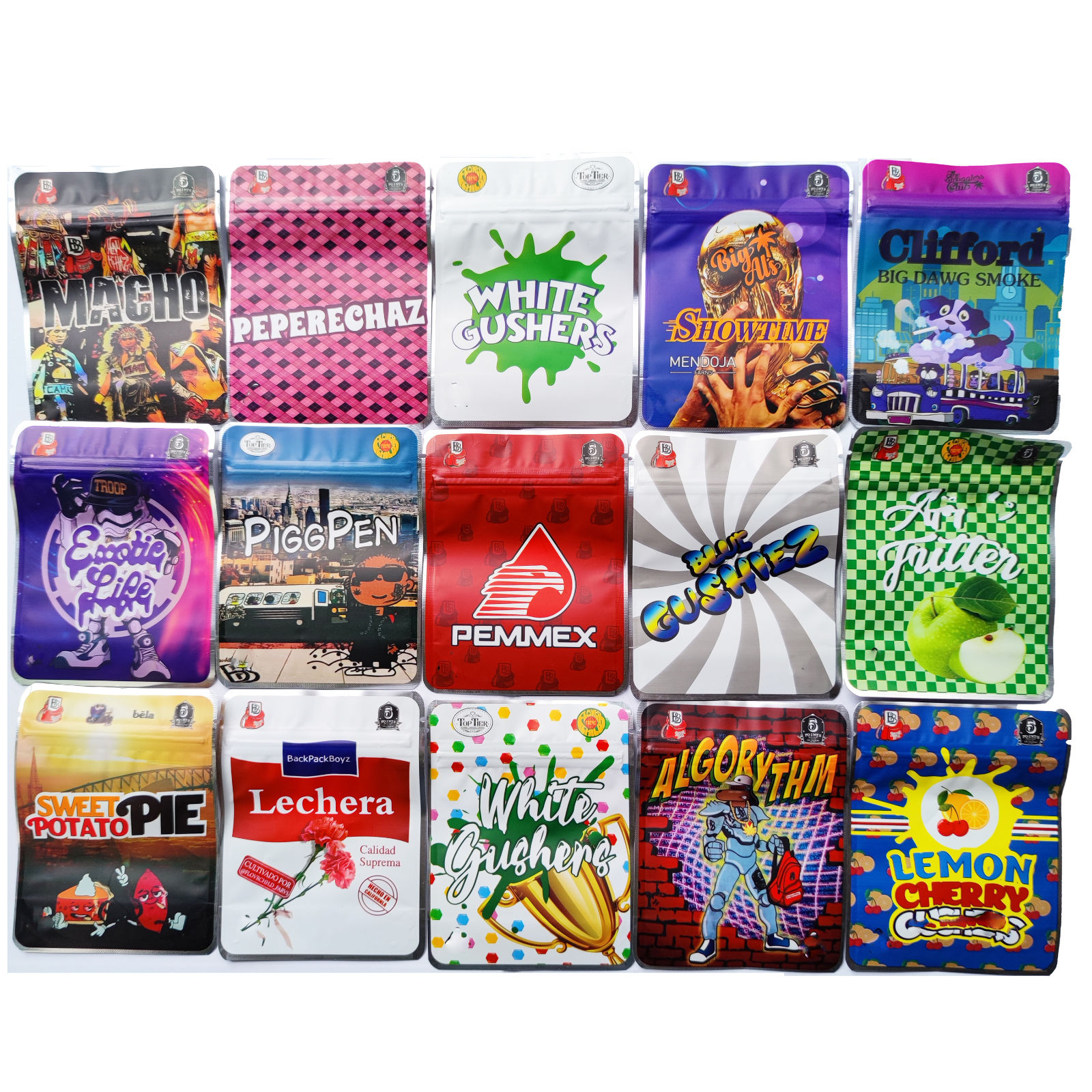 

Backpack boyz Backpackboyz 3.5g flower mylar bag Biscotti Blue cherry gelato Kool Lato Cake Mix Minit child proof lock smell bags custom mylar zipper Package 13x10cm