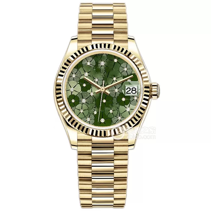 

Women Watches 31MM blue Diamond Dial Automatic Mechanical Full Stainless steel Waterproof Watch Couples Style Classic Wristwatches montre de luxe clover, 01