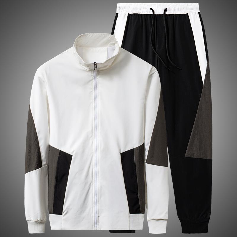 

Men's Tracksuits Casual Sports Suit 2022 Tide Brand Hip-hop Two-piece Stand Collar Jacket MensTacksuits Sweat Suits Men, Black