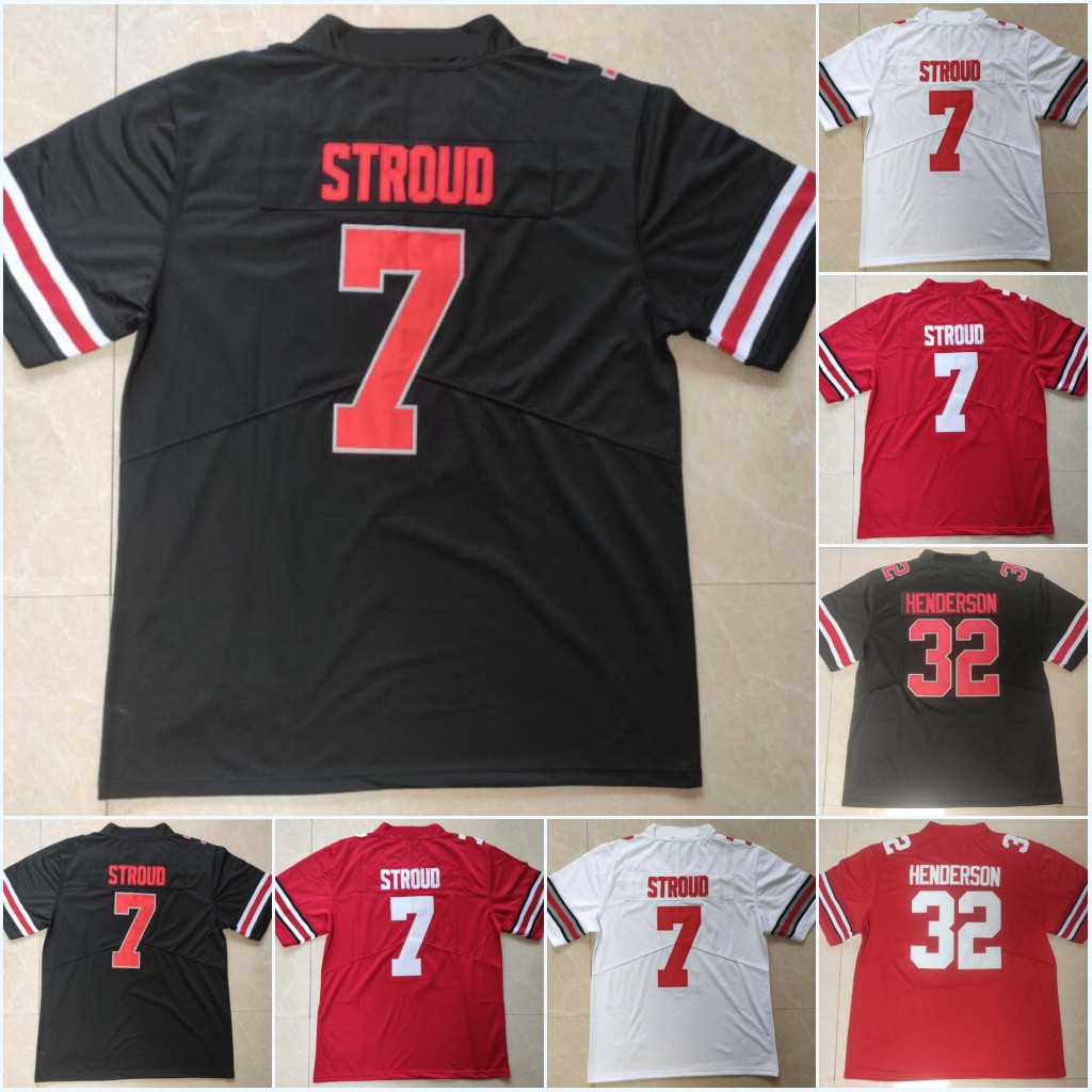

#7 C.J. Stroud College #32 TreVeyon Henderson #11 Jaxon Smith-Njigba Chase Young #1 Justin Fields Dwayne Haskins Jr. #2 JK Dobbins Chris Olave #45 Archie Griffin Jerseys, Black