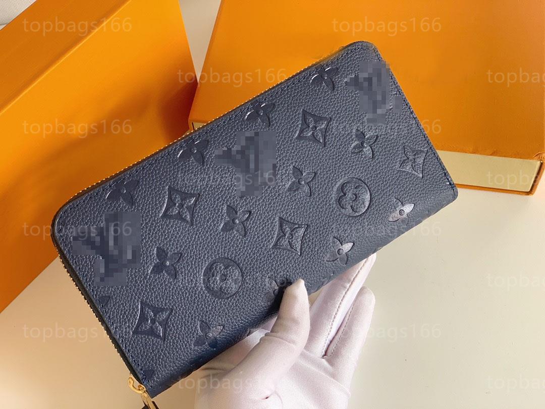 

GGs LVs YSLs louiseity viutonity VUTTONS Embossing Long single Zip Wallet Fashion Brand Bags Luxury Crossbody Designer Bags Coin Purse Clutch Handbag M81864 M41894, Short beans orange