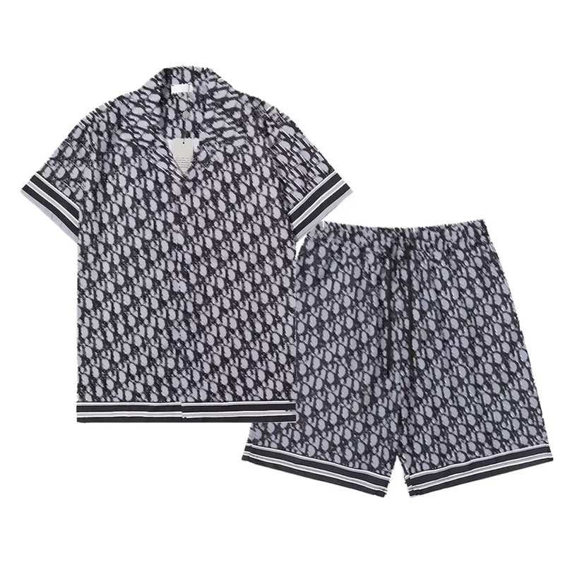Mens Fashion Summer Suits Casual Tracksuits Classic Letter Pattern Print Men's Short Sleeve & Shorts Men Tops Boys Tees