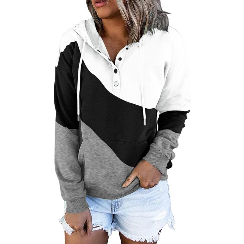 

Women' Hoodies & Sweatshirts Women Sporty Contrast Color Ribbing Cuff Sweatshirt Streetwear Pullover Long Sleeve For Daily WearWomen, Army green