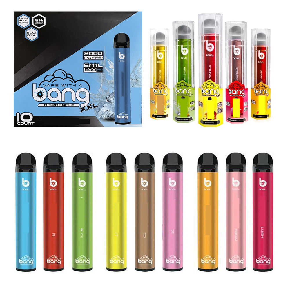 

Bang XXL 2000 Puffs Disposable Vape Pen E Cigarette With 800mAh Battery 6ml Prefilled Cartridge Pods XXtra Vapor Kit