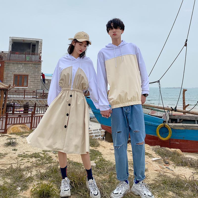 

Women' Hoodies & Sweatshirts Couple Outfit Fall College Style Solid Color Woman Dress Matching Hoodie Couples Clothing Clothes, Men fleece