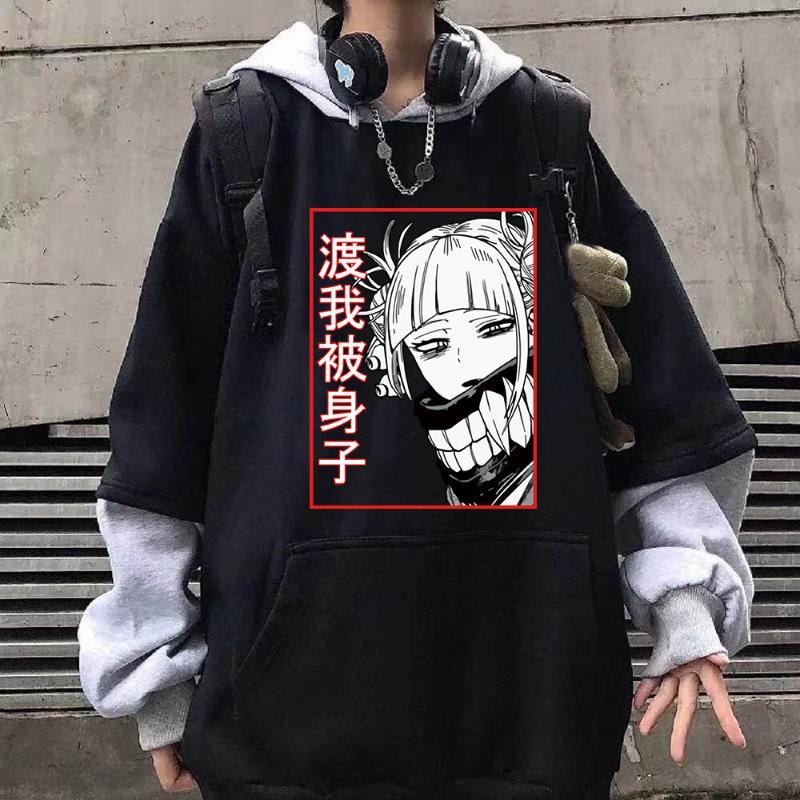 

Men's Hoodies & Sweatshirts 2022 Anime My Hero Academia Printed Hoodie Unisex Funny Long Sleeve Himiko Toga Oversize Hip Hop Sweatshirt, Black