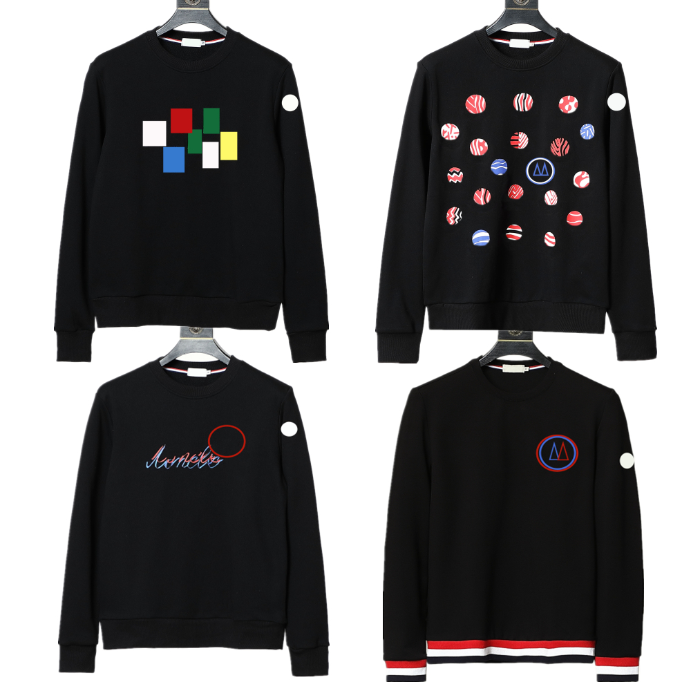 

2022 new Mens hoodie black sweatshirts couple casual pullover high quality top epaulette embroidery crew neck designer sweatshirts Asian size please add 2 sizes up, 0125-black