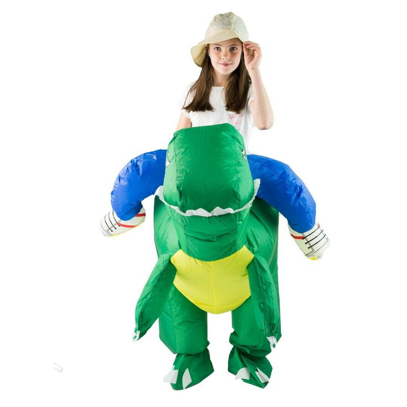 

Mascot doll costume Inflatable Dinosaur Animal Mascot Kids Childrens Child Costume Game Party Fancy Dress Halloween Gift Carnival Xmas Ad Cl, Green