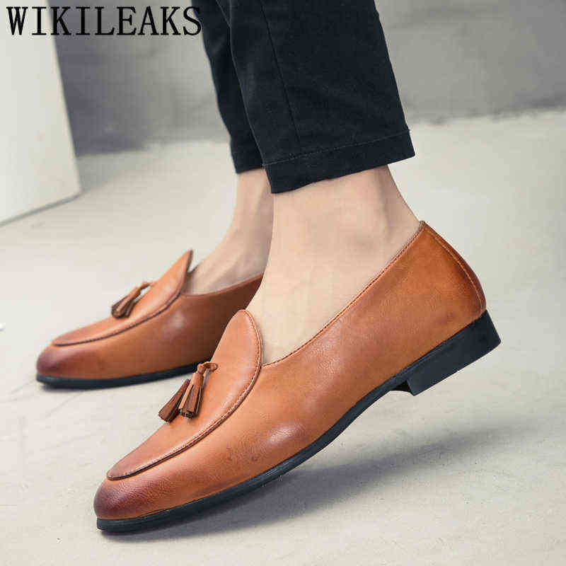 

Dres Shoe Italian Men Clothing Leather Brand Formal Elegant Coiffeur Classic Office Sepatu Slip on Pria Buty Meskie 220723, Black