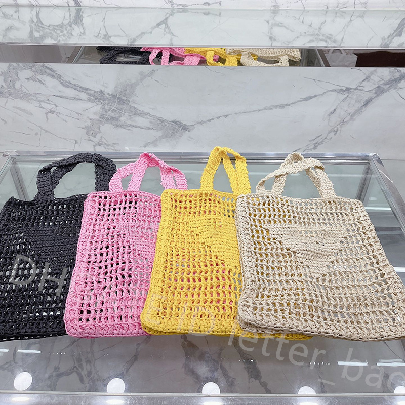 Série de plage Hollow Out Tote Sac Style Paille Tisser Créer des sacs à main de sac à main de concepteurs de luxe