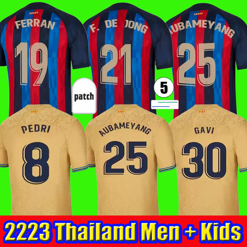 

ANSU FATI 2223 Camisetas de football soccer jersey 21 22 23 MEMPHIS PEDRI Kun Aguero ADAMA FERRAN barcelonas GRIEZMANN F. DE JONG DEST shirt men kid kit TOPS, 2223 home