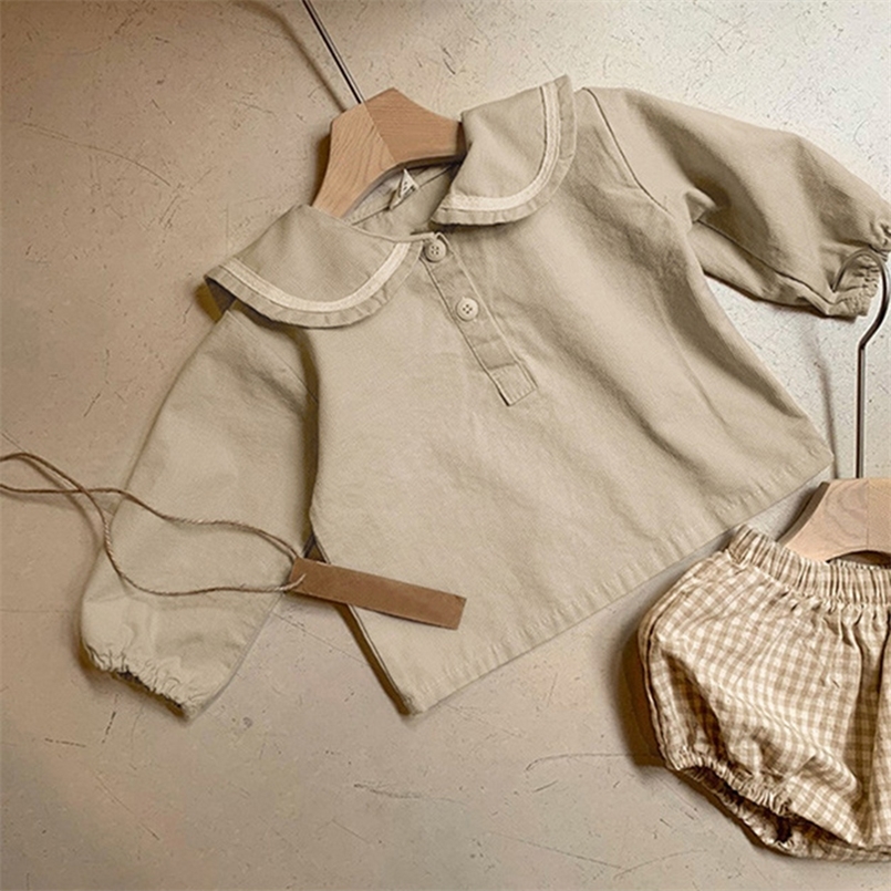 

Clothing Sets Toddler Baby Girls Boys Clothing Suit Corduroy TShirt TopsPlaid PP Shorts Spring Autumn Korean Style Baby Girls Boys Clothes 220826, K2132 beige