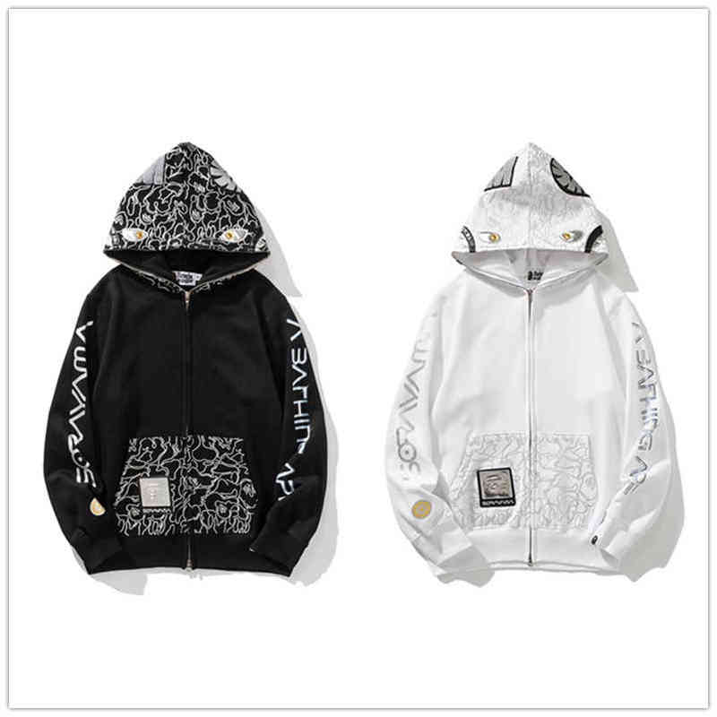 

Factory Online Export New Designer Brand Sweater 2022 High Quality Fashion Bap Sorayama Shark Head Kongshan Base Famous Hoodie, Black