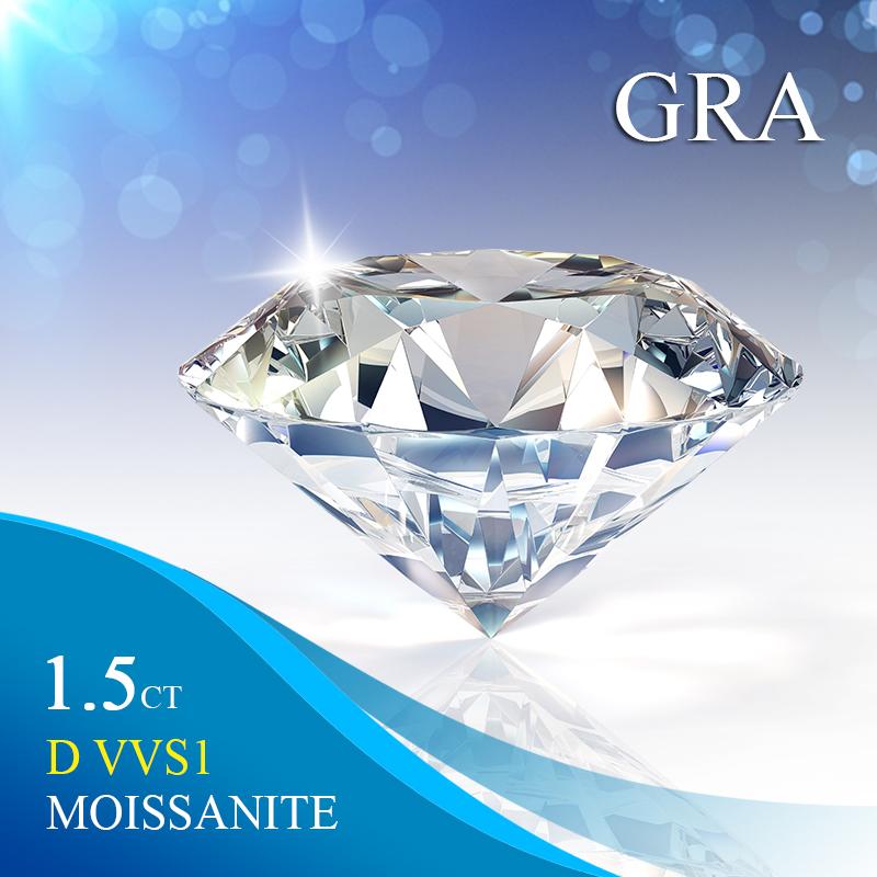 

Other 100% Real Moissanite Jewelry 1.5CT D Color VVS1 3EX Round Cut Loose Lab Grown White Diamond Jewellery With GRA CertificationOther