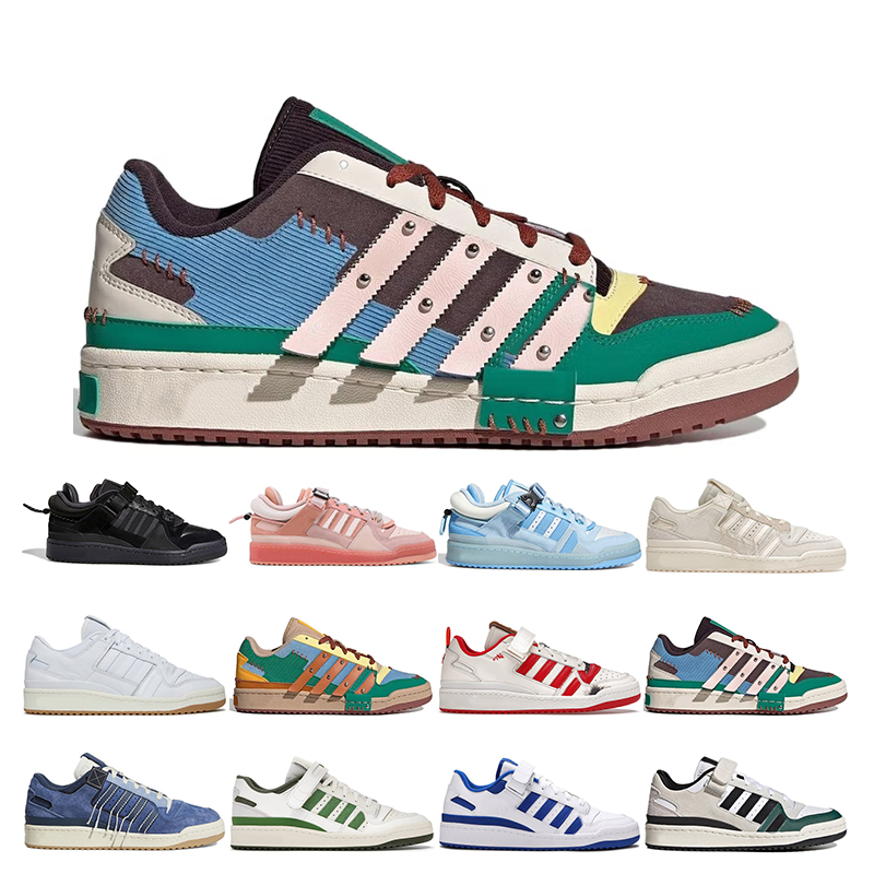 

Bad Bunny x Forum Buckle Low Casual Shoes men women Core Black Easter Egg Patchwork White Gum Home Alone sports sneakers trainers size 5-11, 9 crew green