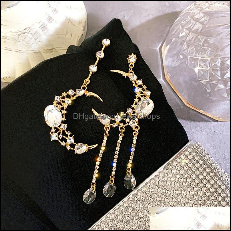 

Fyuan Moon Asymmetry Crystal Earrings Korean Style Long Tassel Drop For Women Wedding Jewelry Gifts Delivery 2021 Dangle Chandelier Ru8Dp