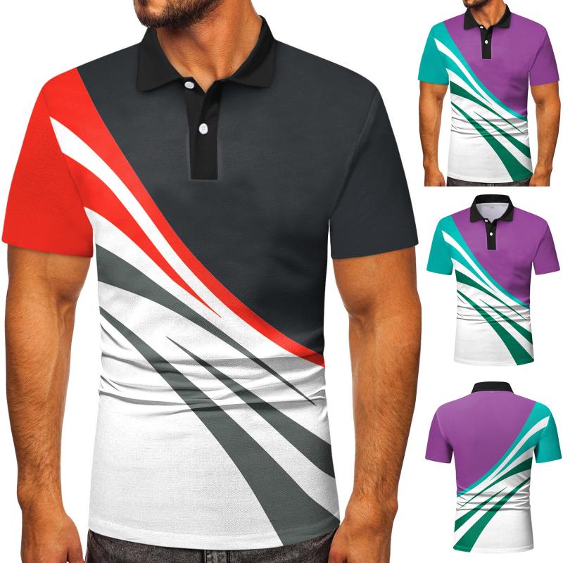 

Men' Polos Men Casual Summer Short Sleeve Turndown Neck Shirt Printed Tee Top Blouse House Slipper With Memory FoamMen, Green